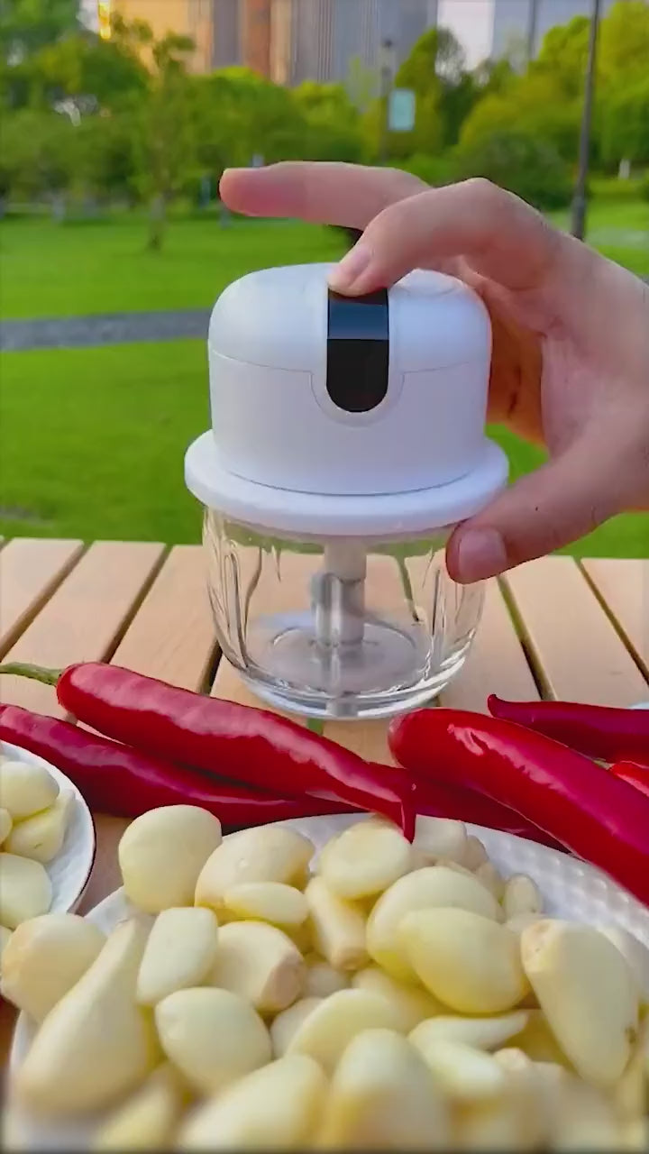 USB Wireless Electric Garlic Masher - Vegetable, Chili, Meat Grinder